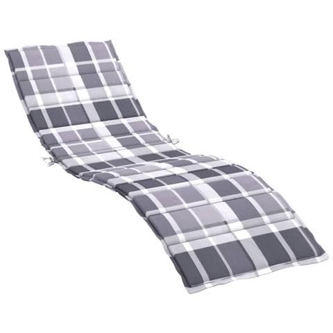 Cuscino Per Lettino A Quadri Grigi 200x70x3cm Tessuto Oxford - Foto 1