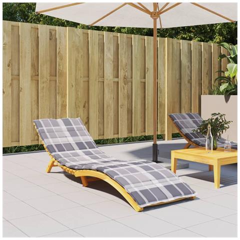 Cuscino Per Lettino A Quadri Grigi 200x70x3cm Tessuto Oxford - Foto 8