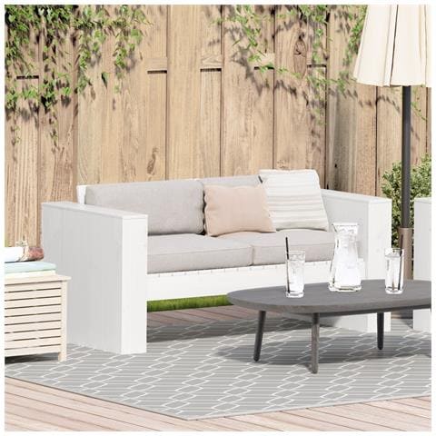 Divano da giardino a 2 posti 134x60x62 cm Bianco Legno massello Pino - Foto 1