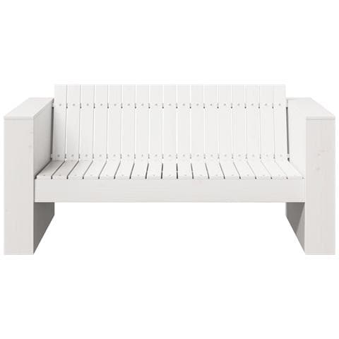 Divano da giardino a 2 posti 134x60x62 cm Bianco Legno massello Pino - Foto 2