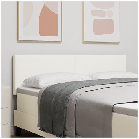 Testiera Design Semplice Crema 160 cm Tessuto Corduroy - Foto 2