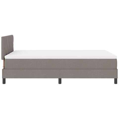 Letto Box Spring con Materasso Taupe 120x200 cm Tessuto - Foto 9