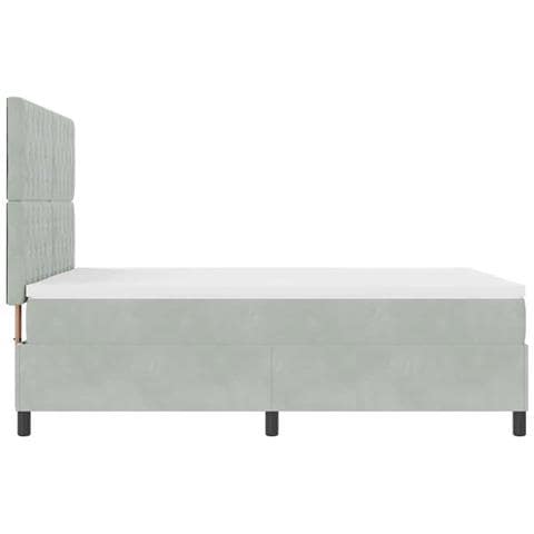 Letto a molle con materasso Grigio chiaro 160 x 200 cm Velluto - Foto 9
