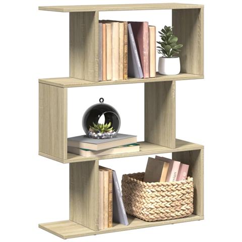 Libreria Divisorio 3 Ripiani Sonoma 70x24x97 cm in Truciolato - Foto 2