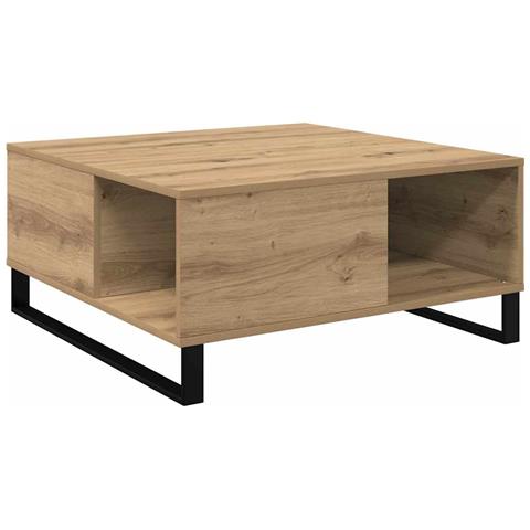 Tavolino da salotto rovere artigianale 80 x 80 x 36.5 cm - Foto 1