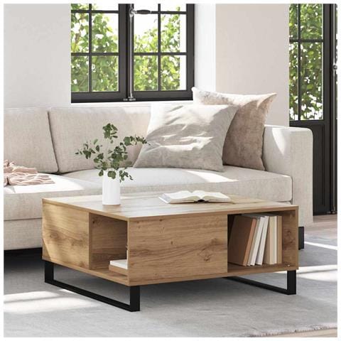 Tavolino da salotto rovere artigianale 80 x 80 x 36.5 cm - Foto 2