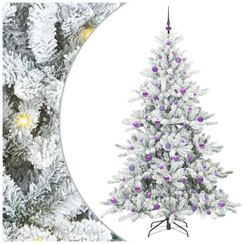 Albero di Natale Artificiale con Rami Pieghevoli Bianco 210 cm - Foto 1