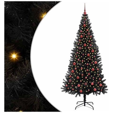 Albero di Natale con 300 LED con supporto Nero 210 cm PVC - Foto 1