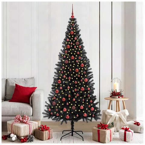 Albero di Natale con 300 LED con supporto Nero 210 cm PVC - Foto 2