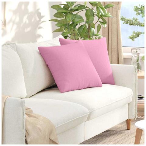 Cuscini da Divano 2 pcs Rosa 50 x 50 cm Tessuto - Foto 2