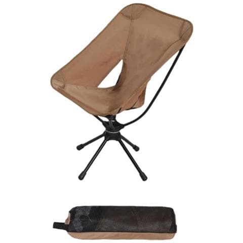 Sedia Da Campeggio Pieghevole Girevole A 360° - Seduta Portatile Per Esterni Khaki - Foto 1