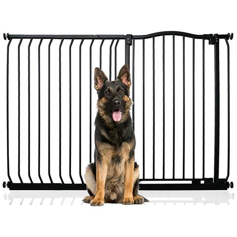 Bettacare Cancelletto Per Cani Extra Alto Con Parte Superiore Incurvata, 134cm - 143cm, Nero Opaco, Extra Alto Con 100cm Di Altezza - Foto 1