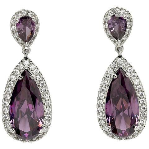 Orecchini Pendenti con Zirconi in Viola Collezione Diva - Foto 5