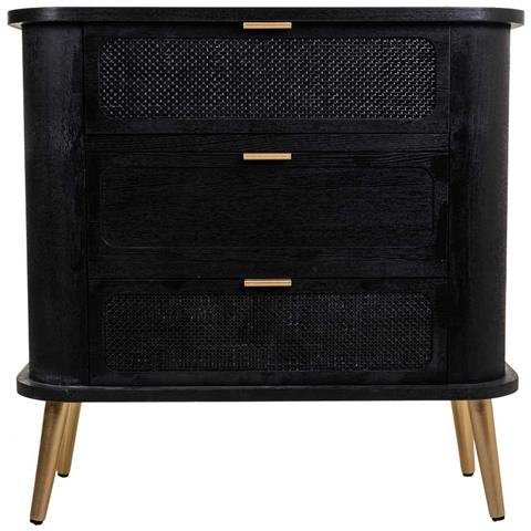 Cassettiera In Legno E Rete Laccata Nera 80x35x81h - Foto 2