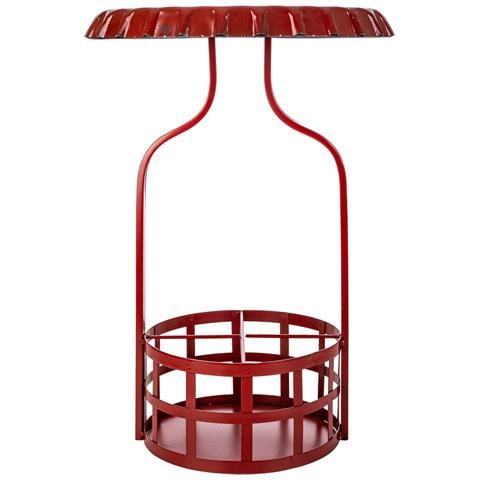 Tavolo Portabottiglie In Metallo Rosso 42x42x60h - Foto 2
