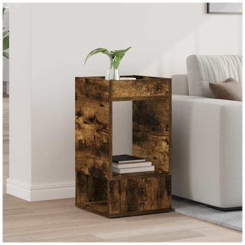 Tavolino Rovere fumé 30 x 30 x 56 cm Legno multistrato - Foto 2