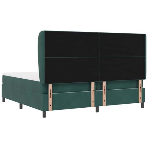 Letto a molle con materasso Verde Scuro 200 x 200 cm Velluto - Foto 9