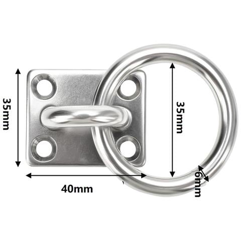 Piastra Occhiello In Acciaio Inox Con Moschettone 4 Pezzi — Piastra Occhiello M8 Per Ormeggio Marittimo, Ponte E Paratia - Foto 5