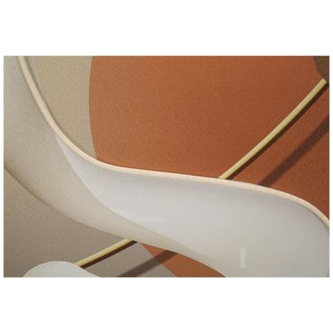 Stampa Con Led Su Tela Abstract Modello B Spirale Bianca Con Cornice Nera - Foto 2