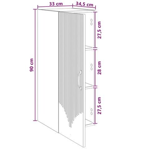 Mobiletto a muro Bianco Lucido 33 x 34,5 x 90 cm - Foto 8