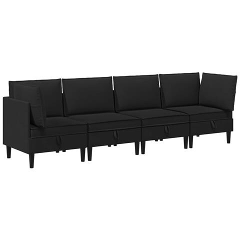 Set di mobili per il soggiorno 4 pcs Nero Tessuto - Foto 1