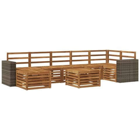 Set di divani da esterno 8 pcs Naturale - Foto 1