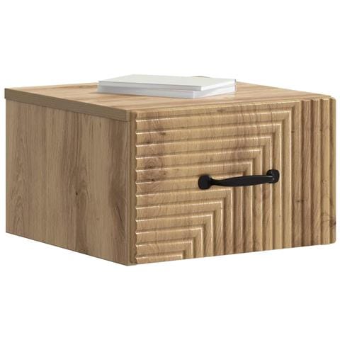Mobiletto da notte a muro Rovere Artigianale 34,5 x 33 x 20 cm - Foto 2