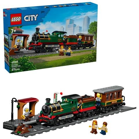 City 60511 Treno a Vapore Vintage, Giocattolo STEM con Stazione, Binari, Cabina di Comando e Segnale di Stop, Regalo 7+ - Foto 17