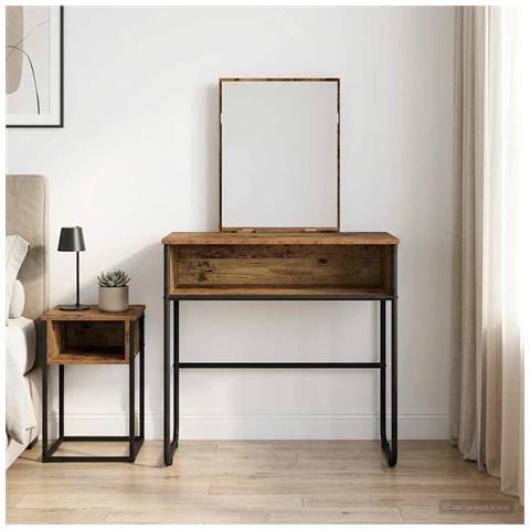 Tavolo da Trucco con lo scaffale Legno antico 81 x 40 x 131 cm - Foto 2