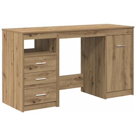 Scrivania con armadietto in Legno Multistrato Rovere Artigianale - Foto 1