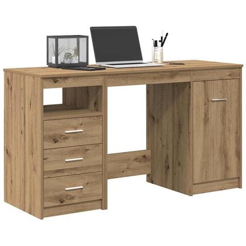 Scrivania con armadietto in Legno Multistrato Rovere Artigianale - Foto 2