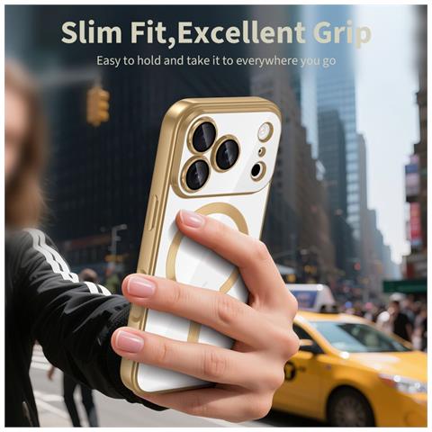 Custodia Trasparente Oro Per Iphone 17 Pro Max Con Magsafe - Foto 4