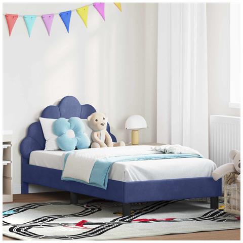 Struttura letto bambini con testata Blu Polizia 80 x 160 cm - Foto 2