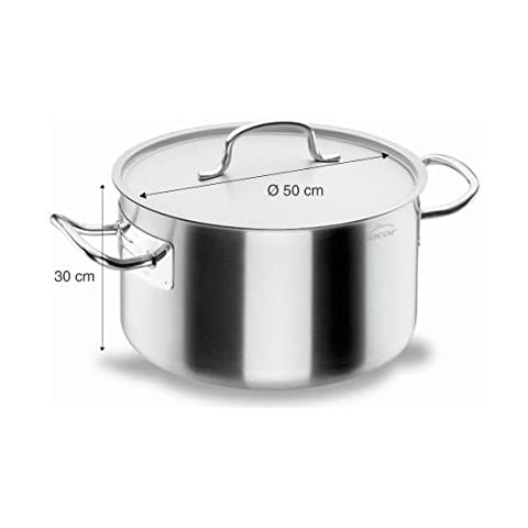 50051 - Casseruola alta Chef Classic da 50 cm in acciaio inox con coperchio - Foto 3
