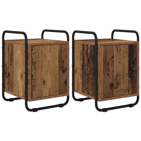 Armadio da Notte 2 pz Legno antico Legno ingegnerizzato - Foto 1