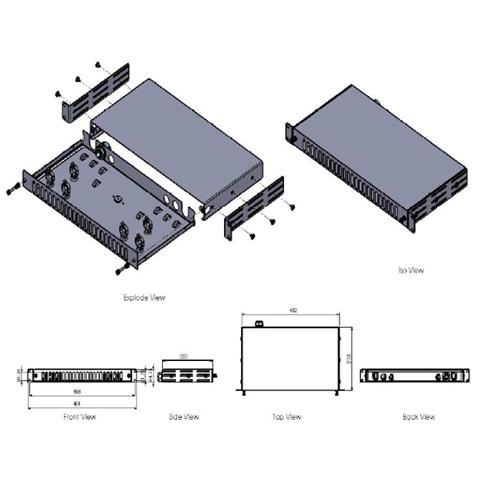 I-CASE FO-24SCD - Cassetto Ottico 19'' 24 porte SC Duplex Nero - Foto 2