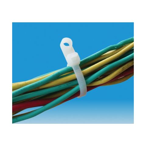 ISWTH-30048 - Fascette Fermacavi con Occhiello 300x4,8mm in Nylon 100pz Bianco - Foto 3