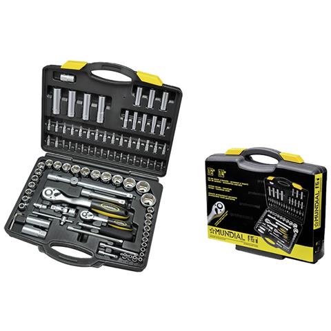 Cassetta Kit Attrezzi 94 Bussole 1/4 - 1/2 Mm 4-32 Cricchetto Croce Torx - Foto 3