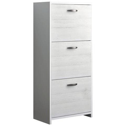Scarpiera Classy Salvaspazio - Con Ante Basculanti, Scomparti - Da Ingresso - Rovere Ghiaccio In Legno, 50 X 25 X 113 Cm - Foto 2