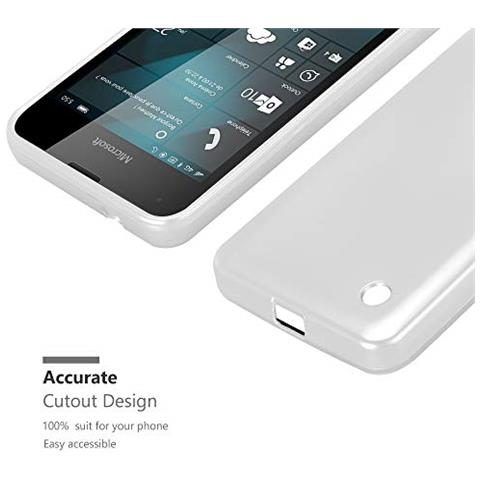 Custodia Compatibile Con Nokia Lumia 550 In Argento Metallico - Coperchio Protettivo In Silicone Tpu Flessibile - Foto 2