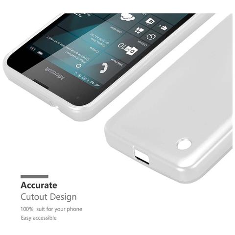 Custodia Compatibile Con Nokia Lumia 550 In Argento Metallico - Coperchio Protettivo In Silicone Tpu Flessibile - Foto 8