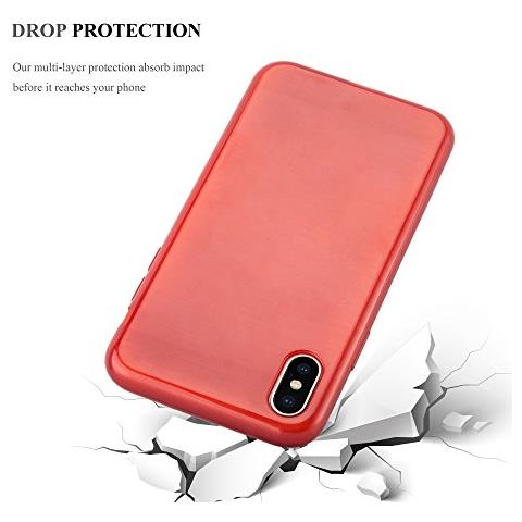 Custodia Compatibile Con Apple Iphone X / Xs In Rosso - Coperchio Protettivo In Silicone Tpu Flessibile Con Design Spazzolato - Foto 2