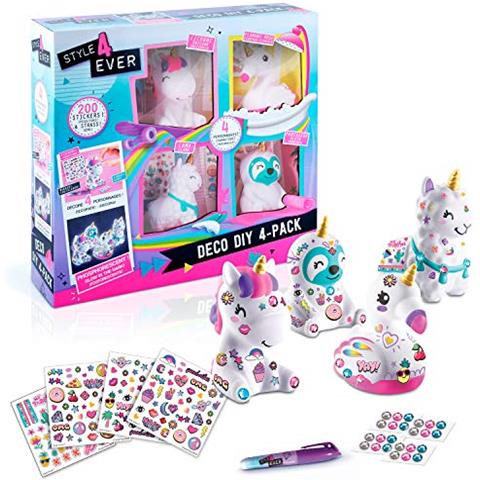 4 Ever Style Mini Unicorno Lama Paresso Fenicottero Rosa Da Personalizzare Fai Da Te Deco X 4 Personaggi Ofg177 - Foto 1