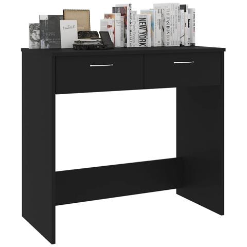 Scrivania Nera 80x40x75 cm in Legno Multistrato - Foto 2