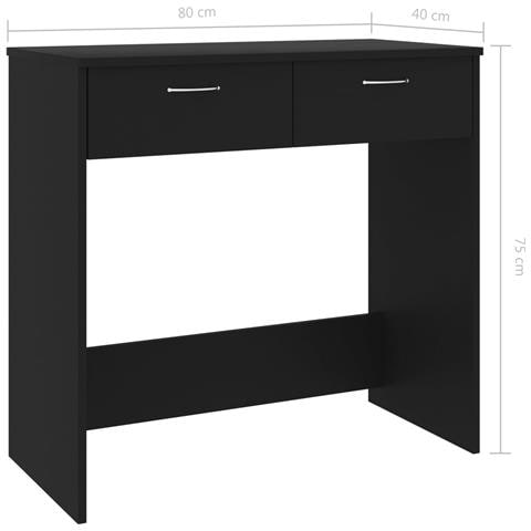 Scrivania Nera 80x40x75 cm in Legno Multistrato - Foto 5
