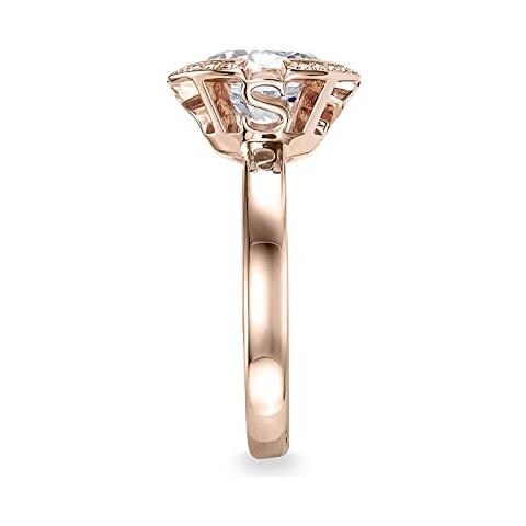 In Oro Rosa Anello Placcato 18 Carati Da Donna Argento 925 - Foto 2