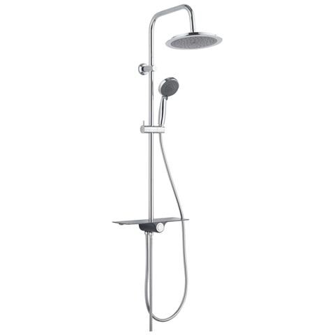 Set Soffione Doccia con Vassoio AQUASTAR Antracite Cromato - Foto 1