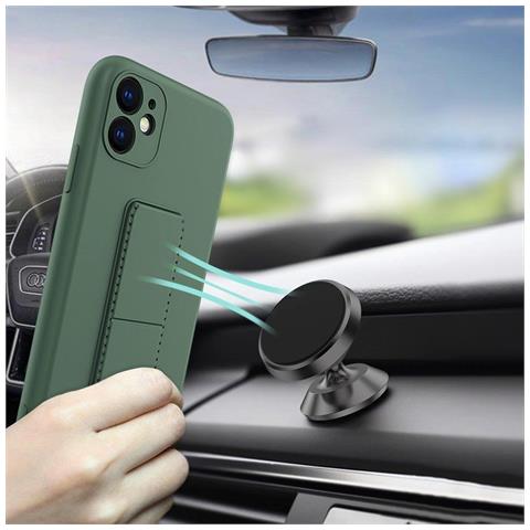 Custodia Kickstand In Silicone Per Samsung Galaxy A22 4g, Verde Scuro - Foto 15