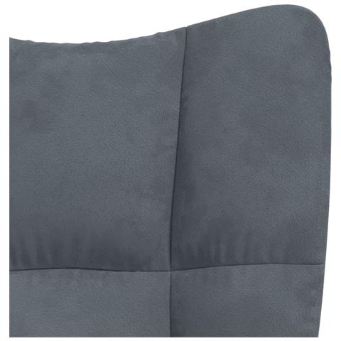 Sedia Relax Grigio Scuro in Velluto - Foto 2