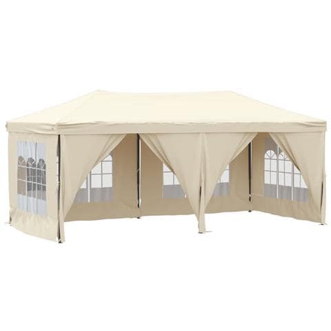 Tenda Per Feste Pieghevole Con Pareti Laterali Crema 3x6 M - Foto 1
